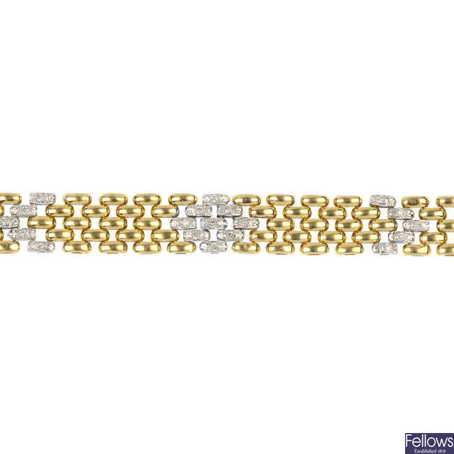 A bi-colour diamond bracelet.