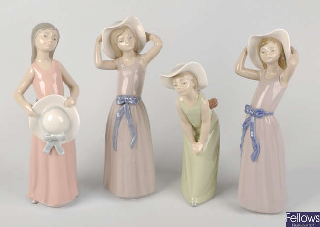 A group of seven Lladro figures