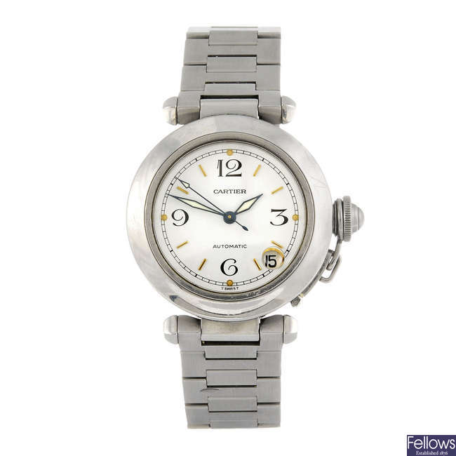 CARTIER - a stainless steel Pasha de Cartier bracelet watch.