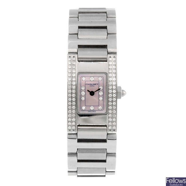 CHAUMET - a lady's stainless steel bracelet watch.