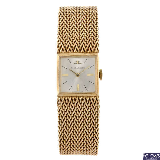 JAEGER-LECOULTRE - a lady's 9ct yellow gold bracelet watch.