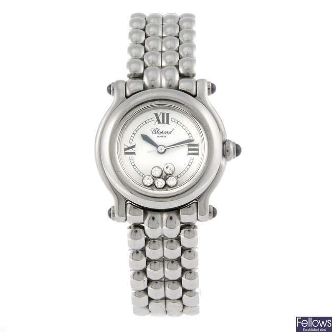 CHOPARD - a lady's stainless steel Happy Sport bracelet watch. 