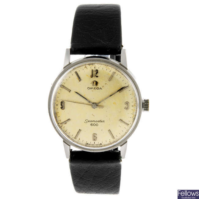 OMEGA - a gentleman's stainless steel Seamaster 600 wrist watch.