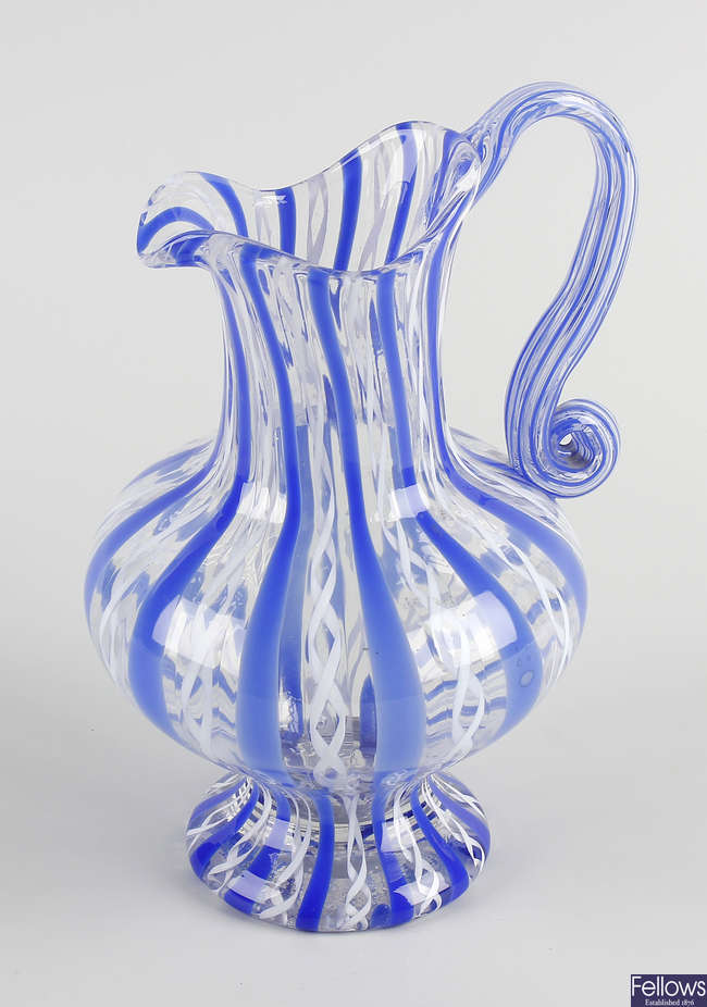 An Anglo Venetian glass water jug