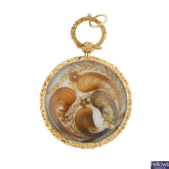 A mid 19th century mourning pendant. 
