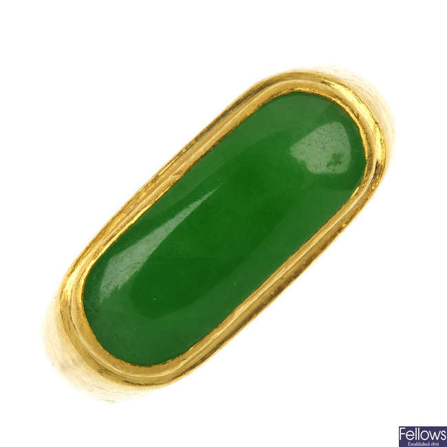 A jade saddle ring.
