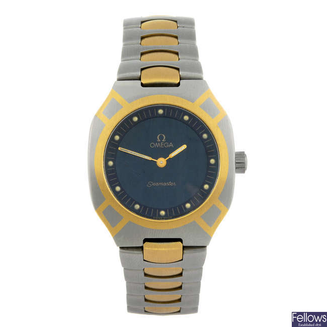 OMEGA - a gentleman's bi-colour Seamaster Polaris bracelet watch.