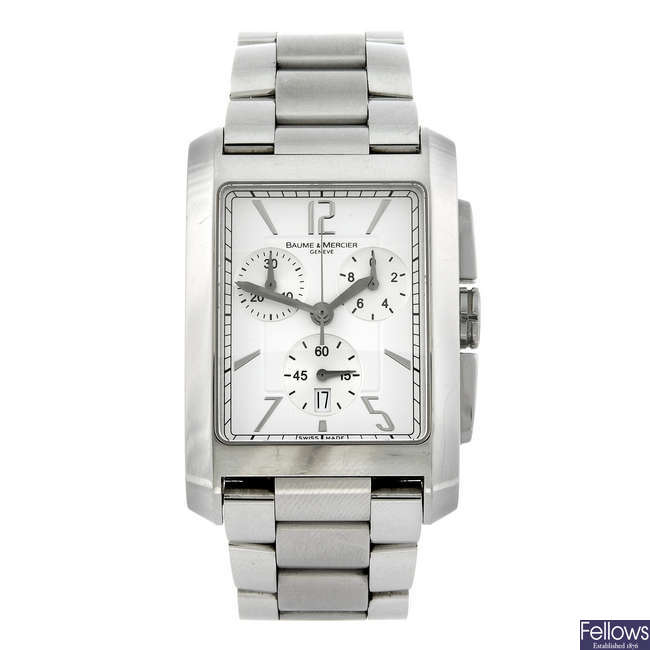 BAUME & MERCIER - a gentleman's stainless steel Hampton XL chronograph bracelet watch.
