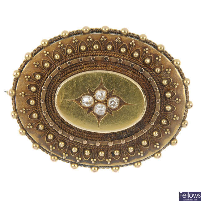 A late Victorian gold and diamond brooch