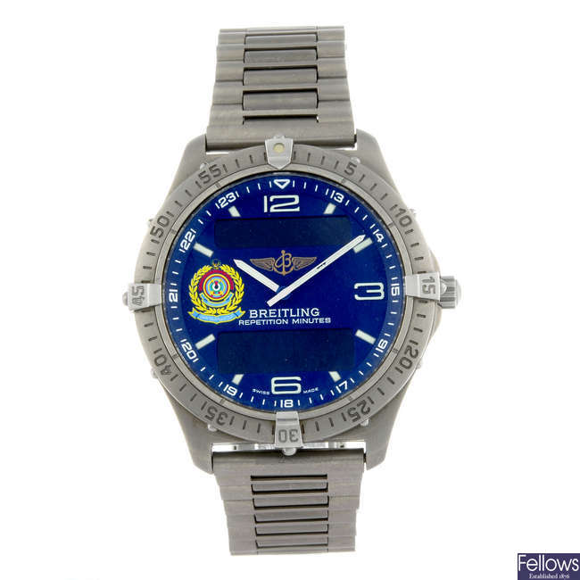 BREITLING - a gentleman's titanium Professional Aerospace UAE Airforce bracelet watch.