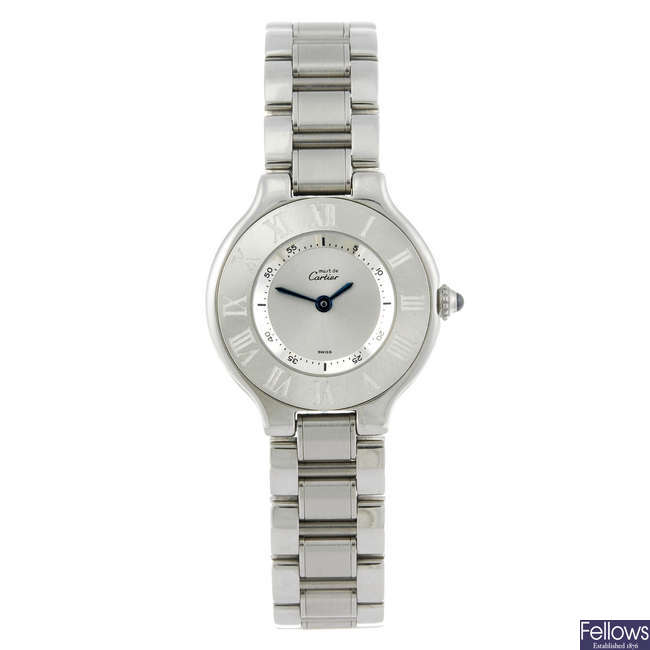 (113706) CARTIER - a stainless steel Must De Cartier 21 bracelet watch.