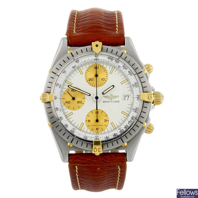 BREITLING - a gentleman's stainless steel Windrider Chronomat chronograph wrist watch.
