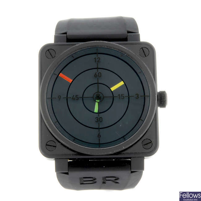 BELL & ROSS - a limited edition gentleman's stainless steel BR01 Radar wrist watch.