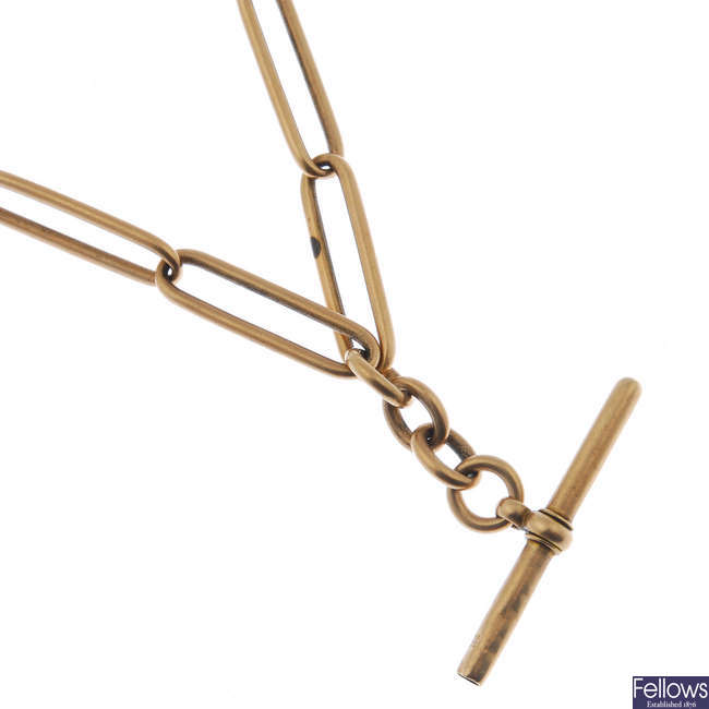 An early 20th century 15ct gold Albert chain.
