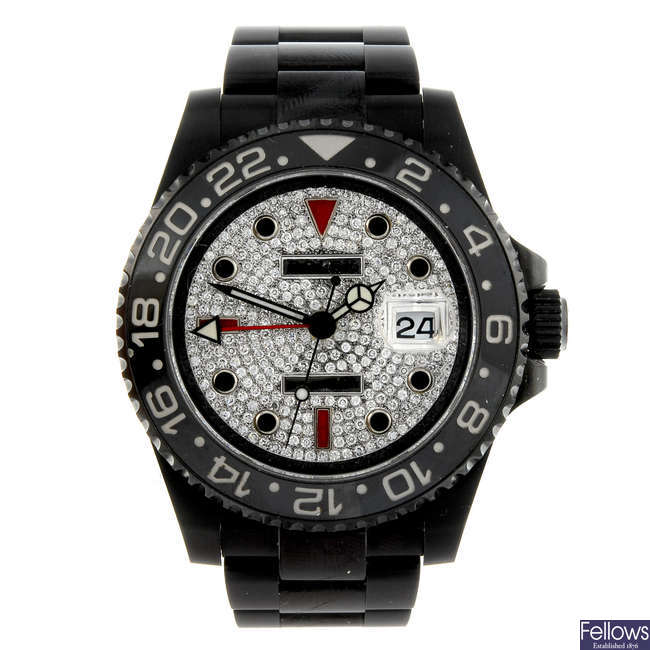 (125388-1-A) ROLEX - a gentleman's bi-material Oyster Perpetual Date GMT-Master II bracelet watch.
