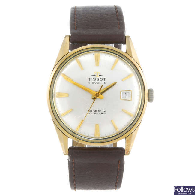 TISSOT - a gentleman's gold plated Visodate Seastar wrist watch.