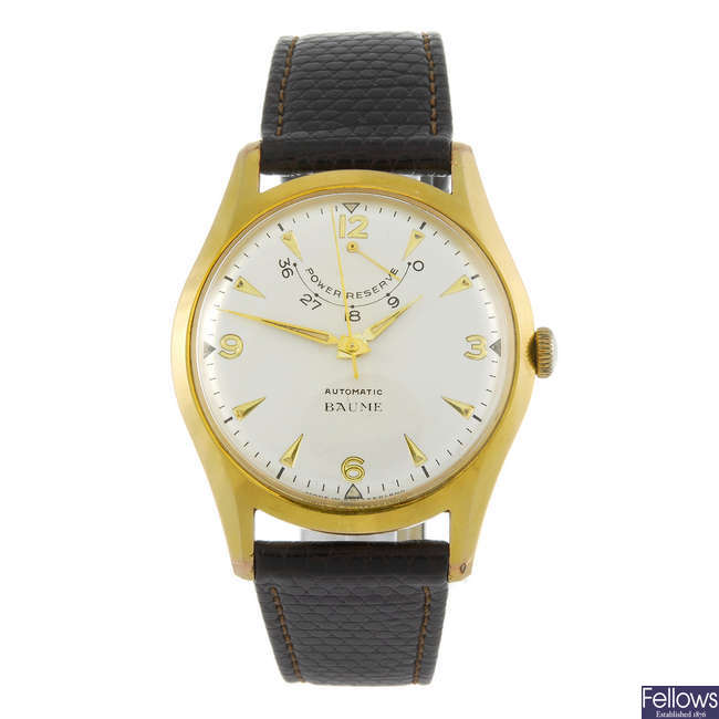 BAUME - a gentleman's gold plated wrist watch.