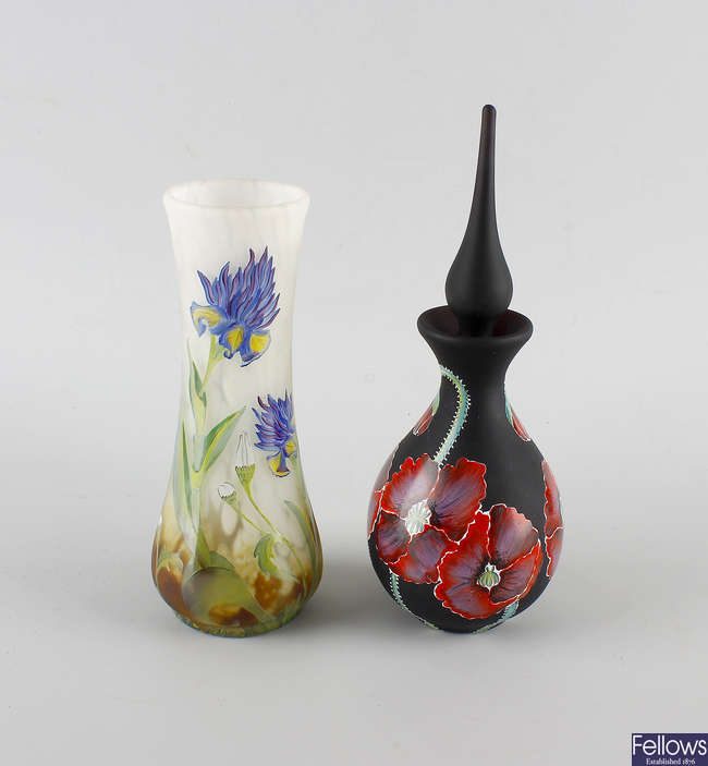 Two Okra glass vases. 