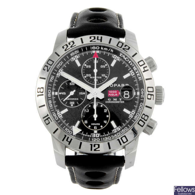 CHOPARD - a gentleman's stainless steel Mille Miglia GMT chronograph wrist watch.