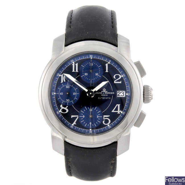 BAUME & MERCIER - a gentleman's stainless steel Capeland chronograph wrist watch.