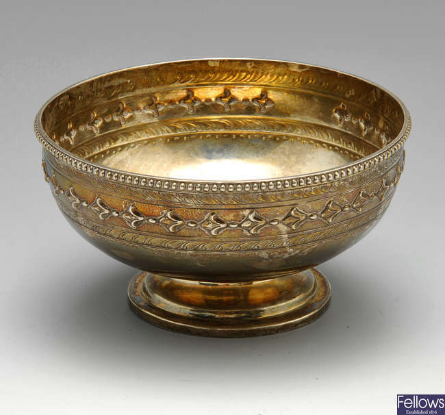 A Victorian silver footed bowl.