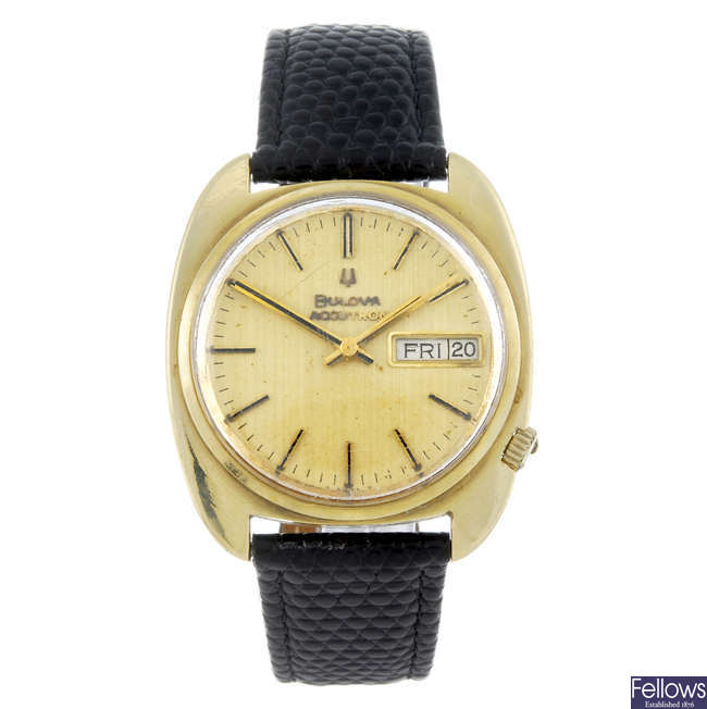 BULOVA - a gentleman's 18ct yellow gold Accutron wrist watch.