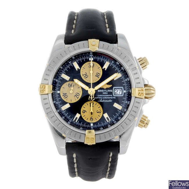 BREITLING - a gentleman's stainless steel Chronomat Evolution chronograph wrist watch.
