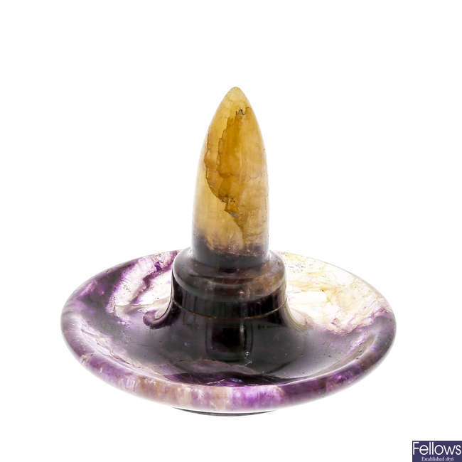 A Blue John ring stand