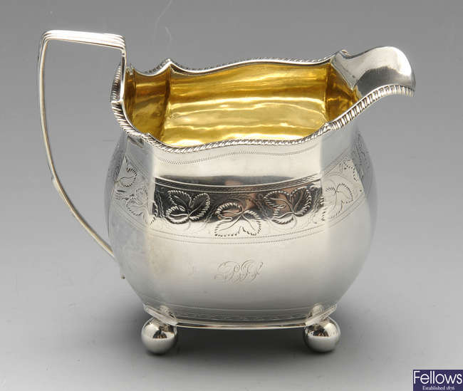 A George III silver cream jug.