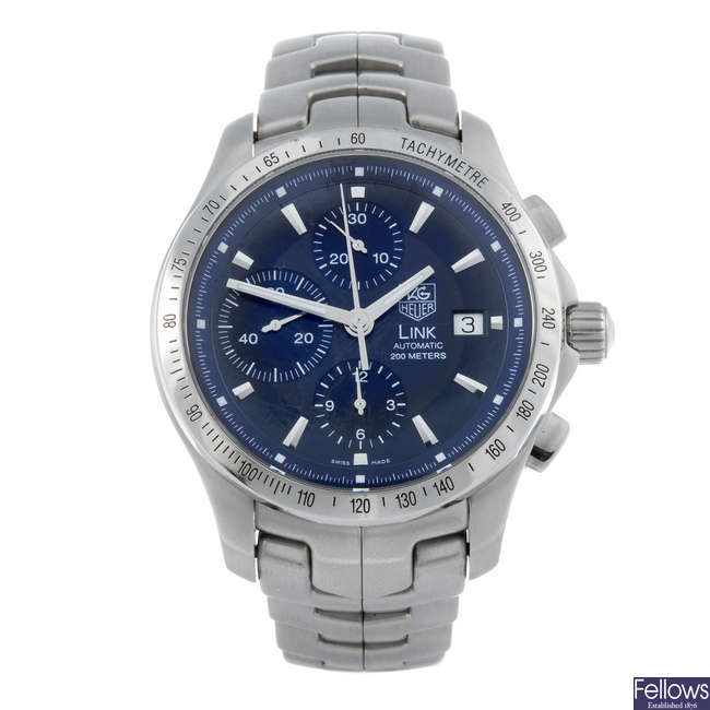 TAG HEUER - a gentleman's stainless steel Link chronograph bracelet watch.

