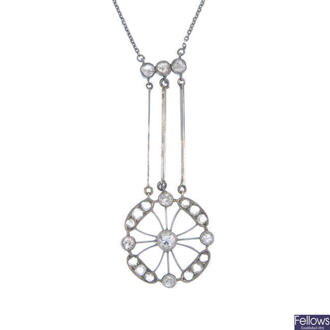 An early 20th century diamond pendant. 