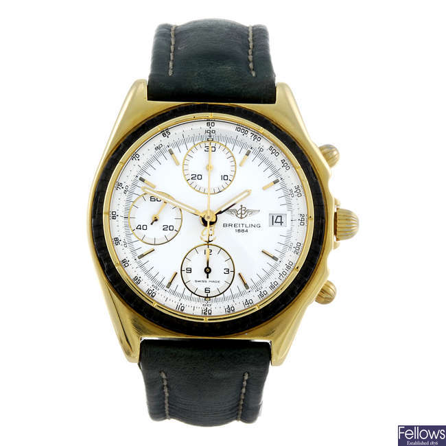 BREITLING - a gentleman's 18ct yellow gold Windrider Chronomat chronograph wrist watch.