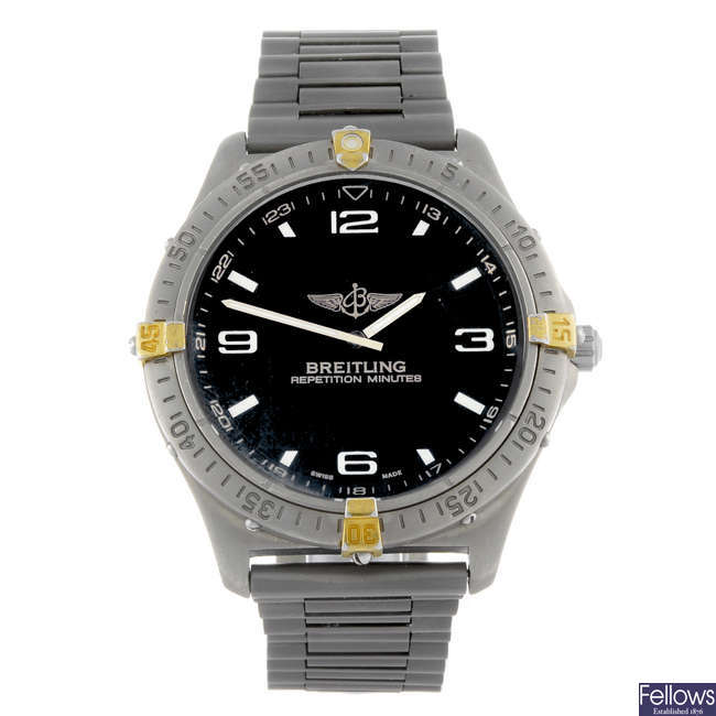 BREITLING - a gentleman's titanium Professional Aerospace bracelet watch.