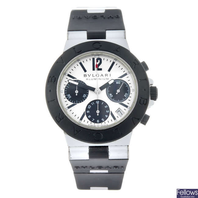 BULGARI - a gentleman's bi-material Diagono Aluminium chronograph wrist watch.