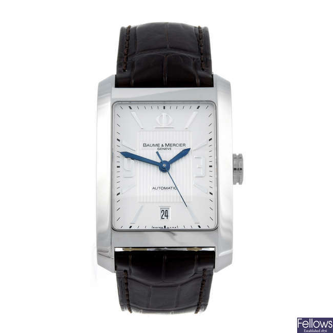 BAUME & MERCIER - a gentleman's stainless steel Hampton wrist watch.
