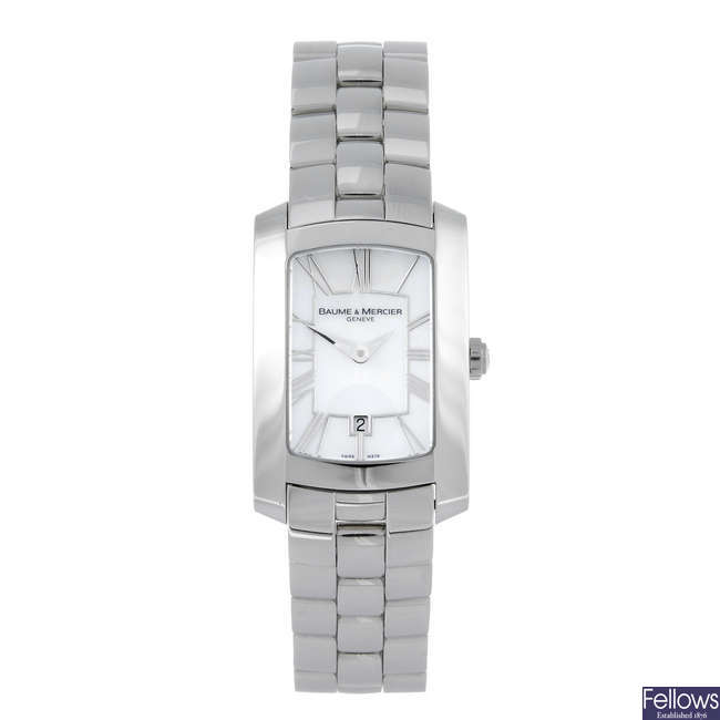 BAUME & MERCIER - a lady's stainless steel Hampton Milleis bracelet watch.