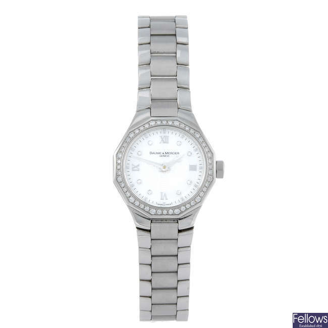 BAUME & MERCIER - a lady's stainless steel Riviera bracelet watch.