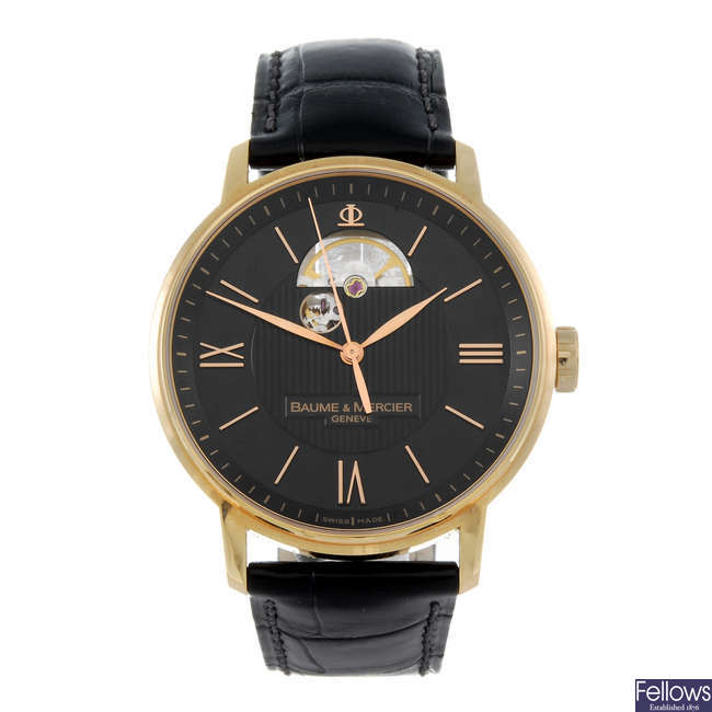 BAUME & MERCIER - a gentleman's 18ct rose gold Classima wrist watch.
