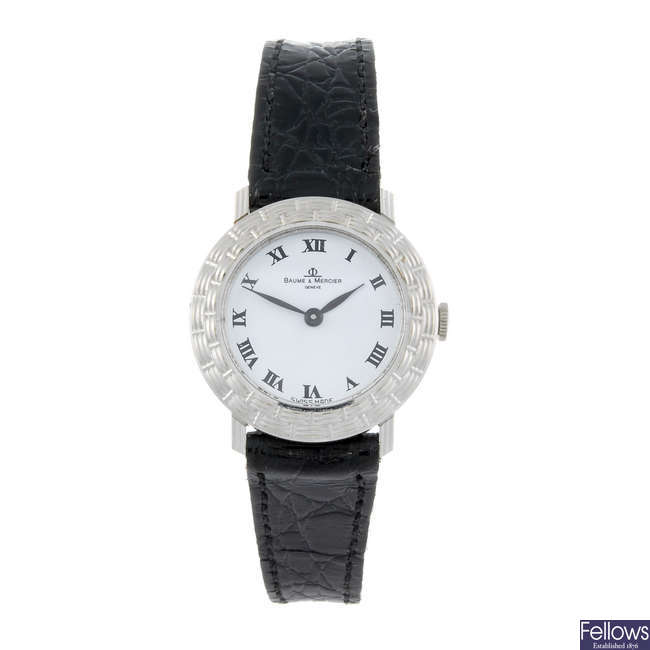BAUME & MERCIER - a lady's 18ct white gold wrist watch.
