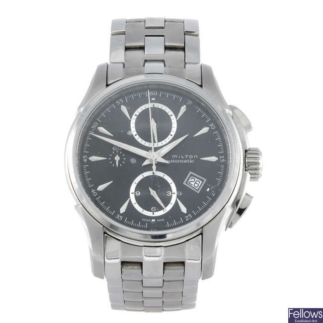 HAMILTON - a gentleman's stainless steel Jazzmaster Autochrono chronograph bracelet watch.
