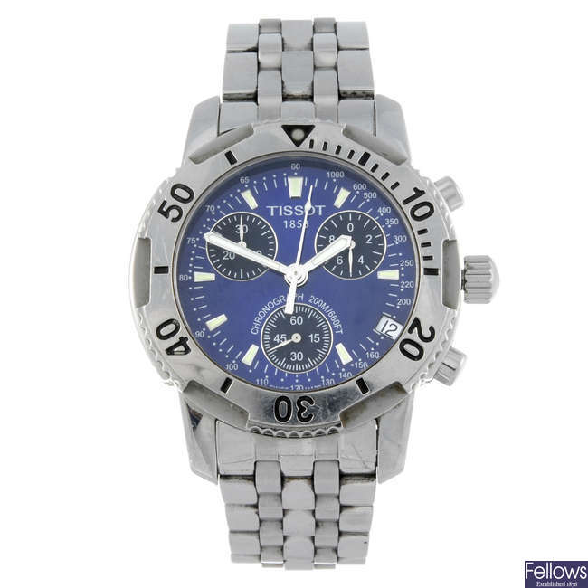 TISSOT - a gentleman's stainless steel PRS200 chronograph bracelet watch.