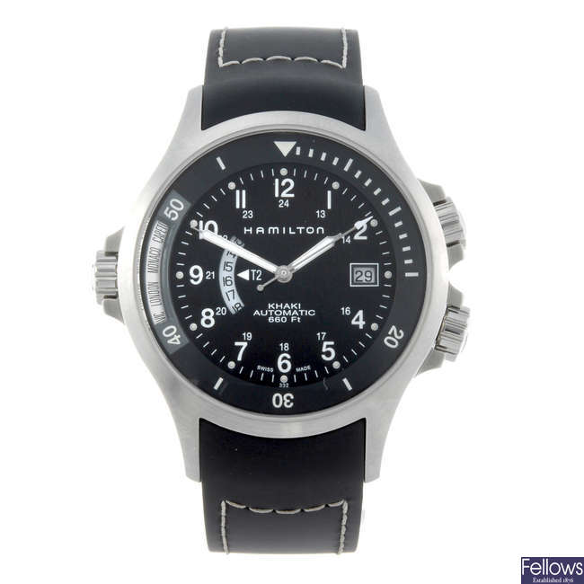 HAMILTON - a gentleman's Khaki GMT wrist watch.