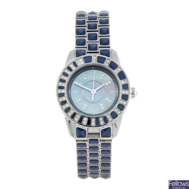 DIOR - a lady's stainless steel Christal bracelet watch.

