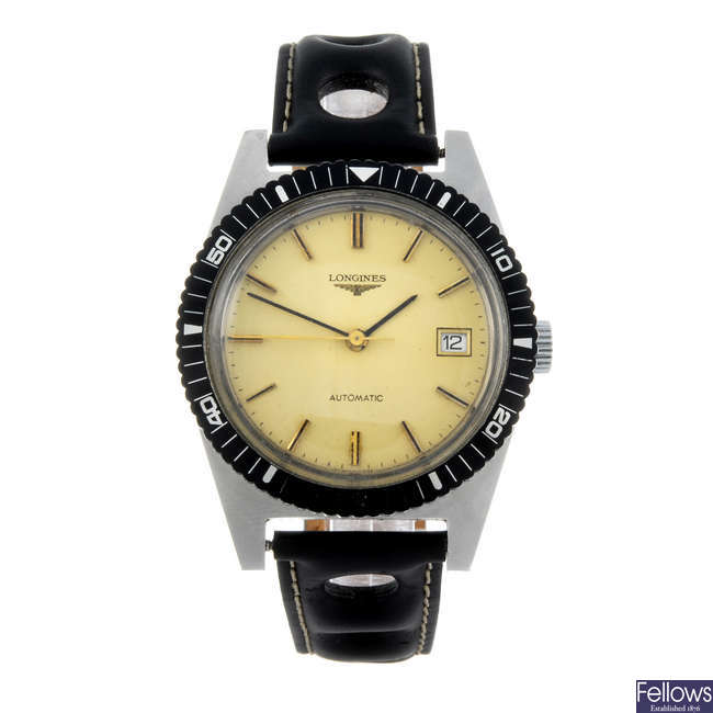LONGINES - a gentleman's stainless steel wrist watch.