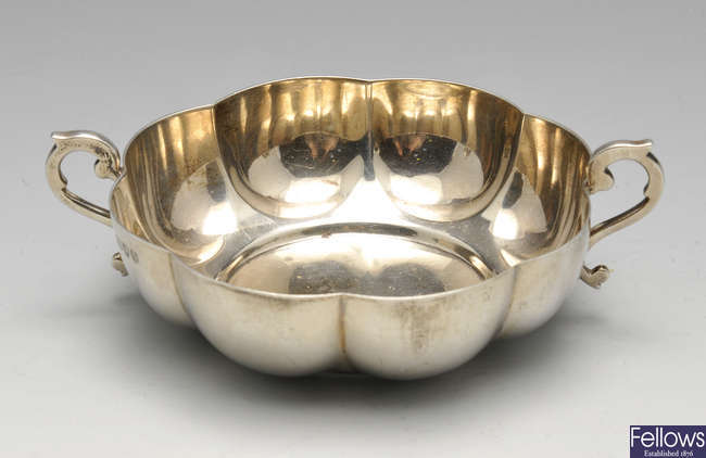 A Victorian silver christening bowl.