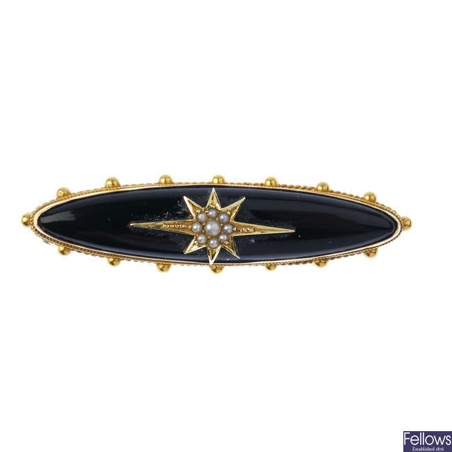 A late 19th century gold memorial brooch.