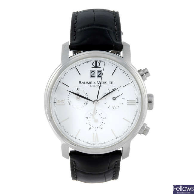 BAUME & MERCIER - a gentleman's stainless steel Classima chronograph wrist watch.