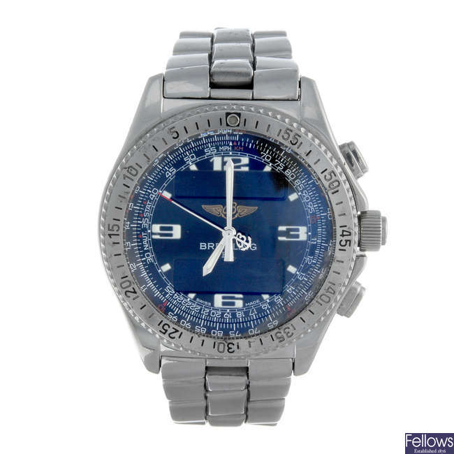 BREITLING - a gentleman's stainless steel Professional B-1 chronograph bracelet watch.