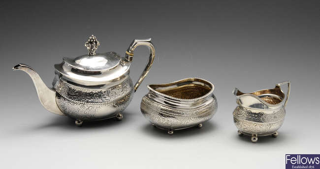 An early 19th century matched tea service.