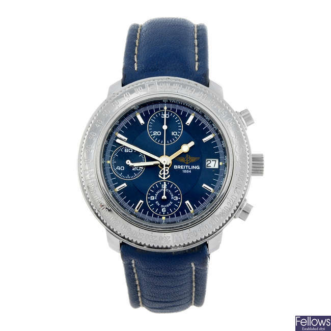 BREITLING - a gentleman's stainless steel Windrider Astromat Longitude chronograph wrist watch.